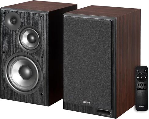 مكبرات صوت على رف الكتب تعمل بالطاقة من Edifier R2750DB MKII، شاشة استوديو نشطة ثلاثية الاتجاهات بقدرة 144 وات مع مخرج فرعي، صوت عالي الدقة، بلوتوث 6.0 مع LDAC، HDMI/بصري/محوري للقرص الدوار، الكمبيوتر الشخصي، الصوت المنزلي - الجوز in Kuwait
