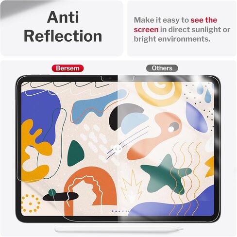 bersem 2 Pack Paperfeel (AlignGuard Pro) Screen Protector Compatible with iPad Pro 13 Inch M5 2025 / M4 2024, Crafted for Natural Writing, High Sensitivity, Less Reflection in Saudi Arabia