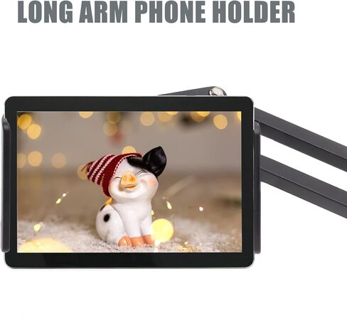 Foldable Aluminum Alloy Long Arm Phone and Tablet Holder with 360° Rotation, Bedside Mobile Stand with Large Base, Universal Clamp for Phones and Tablets in Saudi Arabia