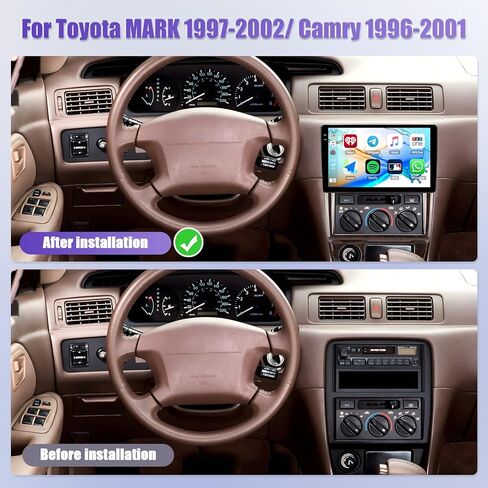[4G+128G] راديو سيارة Android لسيارة Toyota Mark 1997-2002/ Camry 1996-2001 مع Carplay Android Auto 9 بوصة شاشة تعمل باللمس بلوتوث FM RDS/WiFi/GPS Navigation/SWC+AHD كاميرا احتياطية in Saudi Arabia