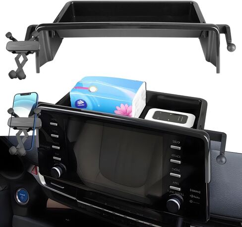 Car Phone Holder Center Console Organizer for Toyota Sienna 2021-2024【Not fit Sienna 2025】Accessories Navigation Screen Bracket Interior Decoration Mobile Cell Phone Mount with Dashboard Storage Box in Saudi Arabia