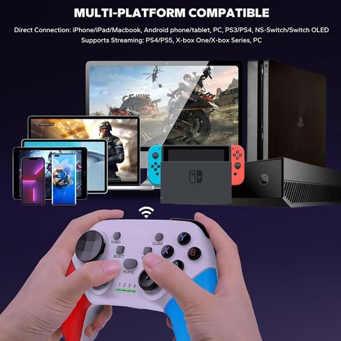 Megadream Wireless Mobile Gaming Controller Gamepad for iPhone/Android/iPad/PC/Switch/PS4/iPad Joystick with Phone Holder, Supported Cloud Game, Streaming on PS5/X-box, Turbo, Direct Play, iPhone 17,White in Kuwait