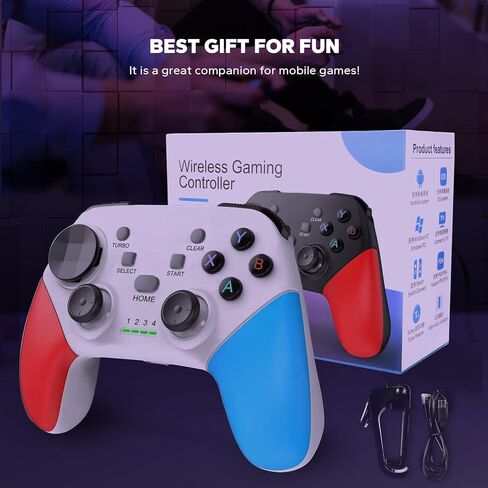 Megadream Wireless Mobile Gaming Controller Gamepad for iPhone/Android/iPad/PC/Switch/PS4/iPad Joystick with Phone Holder, Supported Cloud Game, Streaming on PS5/X-box, Turbo, Direct Play, iPhone 17,White in Kuwait