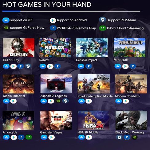 Megadream Wireless Mobile Gaming Controller Gamepad for iPhone/Android/iPad/PC/Switch/PS4/iPad Joystick with Phone Holder, Supported Cloud Game, Streaming on PS5/X-box, Turbo, Direct Play, iPhone 17,White in Kuwait