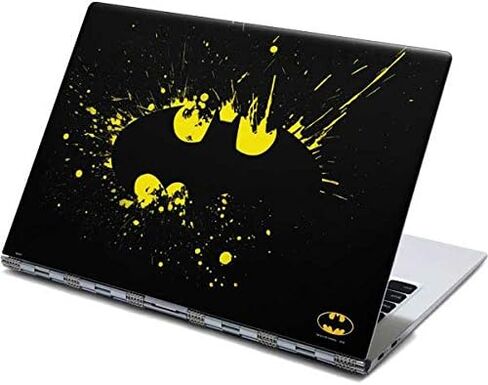 Skinit Decal Laptop Skin Compatible with Yoga 910 2-in-1 14in Touch-Screen - Officially Licensed Warner Bros Batman Logo Yellow Splash Design in Saudi Arabia