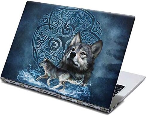 Skinit Decal Laptop Skin Compatible with Yoga 910 2-in-1 14in Touch-Screen - Originally Designed Celtic Wolf Design in Saudi Arabia
