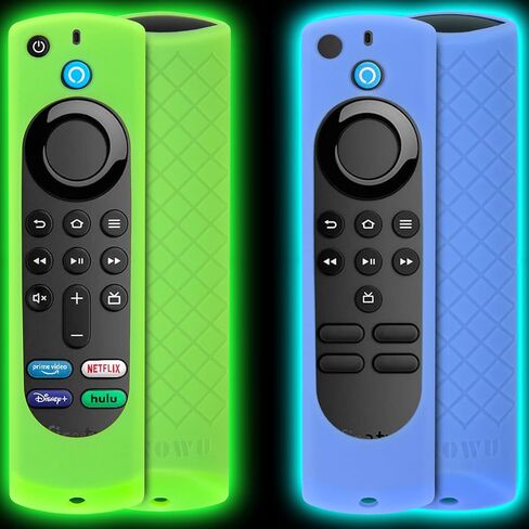 2pcs Remote Cover Compatible with Fire TV Stick 4K Alexa Voice Remote (3rd Gen) / Lite/Insignia, Silicone Case with Lanyard (NOT for HD/4K 2nd 2024 Released) (Red, Blue) in Saudi Arabia