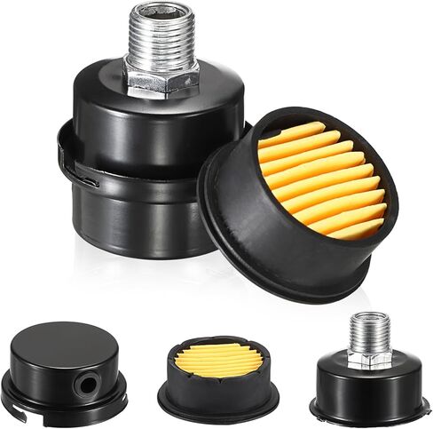 OwnMy 2 Set Air Compressor Silencer Filter, 1/2" Thread Air Compressor Silencer Intake Filter Replacement Parts, 20mm Metal Sound Muffler Noise Muffler Filters Kit for Oil-Less Air-Compressor in Saudi Arabia