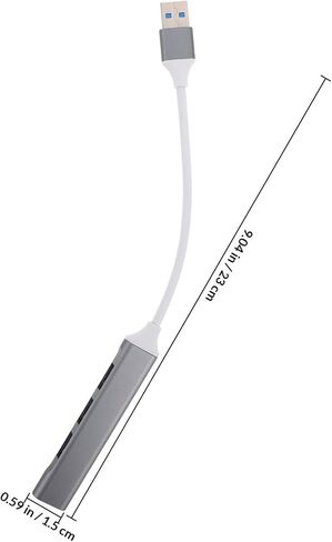 Zerodeko USB Hub متعدد المنافذ مع كابل موسع USB للكمبيوتر المحمول والكمبيوتر الشخصي لملحقات الكمبيوتر، رمادي داكن مع صندوق تغليف مناسب لاستخدام سطح المكتب والألعاب in Saudi Arabia