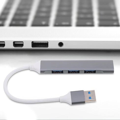 Zerodeko USB Hub متعدد المنافذ مع كابل موسع USB للكمبيوتر المحمول والكمبيوتر الشخصي لملحقات الكمبيوتر، رمادي داكن مع صندوق تغليف مناسب لاستخدام سطح المكتب والألعاب in Saudi Arabia