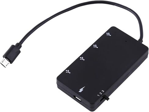 Brrnoo USB Hub، موزع منفذ USB مع كابل شحن USB2.0 OTG ومحول تمديد 4 منافذ Micro Hub للهواتف الذكية والكمبيوتر اللوحي in Saudi Arabia