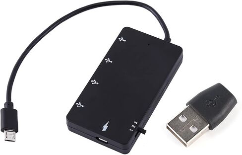 Brrnoo USB Hub، موزع منفذ USB مع كابل شحن USB2.0 OTG ومحول تمديد 4 منافذ Micro Hub للهواتف الذكية والكمبيوتر اللوحي in Saudi Arabia