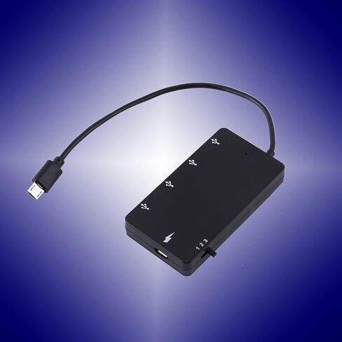 Brrnoo USB Hub، موزع منفذ USB مع كابل شحن USB2.0 OTG ومحول تمديد 4 منافذ Micro Hub للهواتف الذكية والكمبيوتر اللوحي in Saudi Arabia