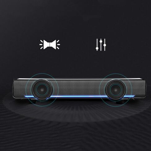 صوت Greensen، مكبرات صوت تعمل بمنفذ USB مع تقنية Bass، صوت ستيريو ثلاثي الأبعاد لأجهزة الكمبيوتر المحمول والهواتف الذكية والكمبيوتر اللوحي (أسود) in Kuwait