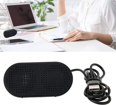 مكبرات صوت ستيريو USB صغيرة من Zunate مع بطاقة صوت مدمجة، توصيل وتشغيل مكبرات صوت مزدوجة محمولة، صوت محيطي يعمل بمنفذ USB لأجهزة الكمبيوتر المحمول المكتبية، أسود in Kuwait