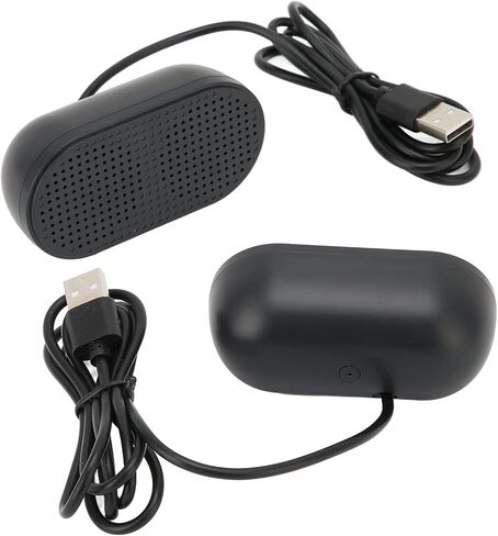 مكبرات صوت ستيريو USB صغيرة من Zunate مع بطاقة صوت مدمجة، توصيل وتشغيل مكبرات صوت مزدوجة محمولة، صوت محيطي يعمل بمنفذ USB لأجهزة الكمبيوتر المحمول المكتبية، أسود in Kuwait