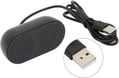 مكبرات صوت ستيريو USB صغيرة من Zunate مع بطاقة صوت مدمجة، توصيل وتشغيل مكبرات صوت مزدوجة محمولة، صوت محيطي يعمل بمنفذ USB لأجهزة الكمبيوتر المحمول المكتبية، أسود in Kuwait