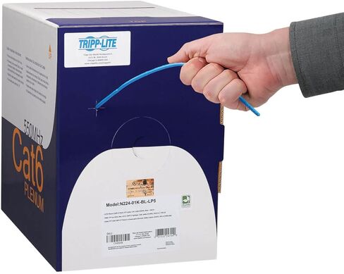 Tripp Lite Cat6 Bulk Ethernet Cable, CMP-LP .5A Plenum, Solid 23AWG, 100W High-Power PoE and PoE++, Blue, 1000ft (N224-01K-BL-LP5) in Saudi Arabia