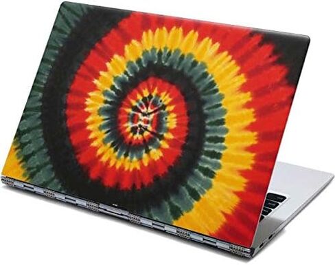 غلاف كمبيوتر محمول من Skinit متوافق مع شاشة اللمس Yoga 910 2 في 1 مقاس 14 بوصة - صبغة زرقاء سائلة مرخصة رسميًا - تصميم حلزوني راستا in Kuwait