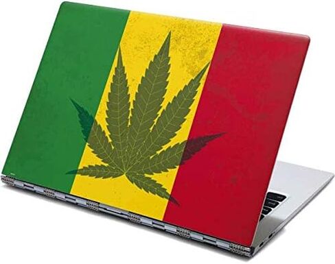 Skinit Decal Laptop Skin Compatible with Yoga 910 2-in-1 14in Touch-Screen - Originally Designed Marijuana Rasta Flag Design in Saudi Arabia