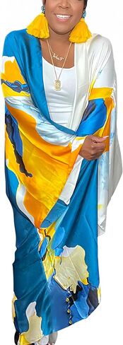 Kimono Cardigan for Women Long Boho Satin Kimono Robes Plus Size Open Front Beach Swimsuit Cover Ups Lightweight Duster in Kuwait
