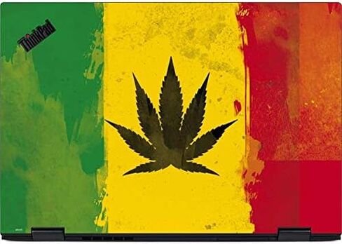 Skinit Decal Laptop Skin Compatible with Thinkpad X1 Yoga (3rd Gen 2018) - Originally Designed Marijuana Rasta Distressed Design in Saudi Arabia