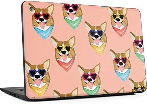 غلاف Skinit للكمبيوتر المحمول متوافق مع Chromebook 14 G5 - تصميم Corgi Love المصمم في الأصل in Kuwait
