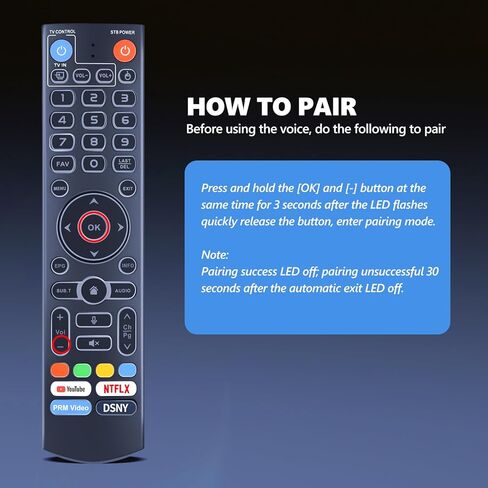 PZL V5 Pro Replacement Backlit Voice Remote Control for Vseebox V3 Pro, V3 Plus, V5 Pro, V1, V1 Pro, V2, V2 Pro, V1 Max, Elite, Max in Saudi Arabia