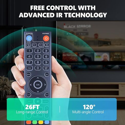 PZL V5 Pro Replacement Backlit Voice Remote Control for Vseebox V3 Pro, V3 Plus, V5 Pro, V1, V1 Pro, V2, V2 Pro, V1 Max, Elite, Max in Saudi Arabia