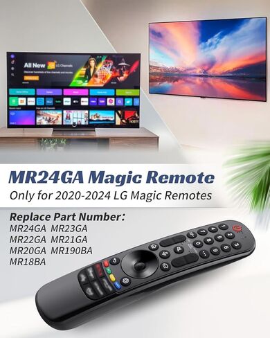 جهاز تحكم عن بعد مع صوت ومؤشر مناسب لأجهزة تلفزيون LG الذكية جميع 2020 2021 2022 2023 2024، مناسب لجهاز التحكم عن بعد السحري MR24GA AKB76045002 in Kuwait