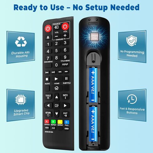 استبدال AK59-00149A Samsung DVD جهاز التحكم عن بعد لمشغل أقراص DVD Blu Ray DVD BD-J5700 BD-J5100 BD-ES5000 BD-ES5300 BD-F5100 BD-FM57C BD-HM5، لا حاجة للإعداد in Kuwait