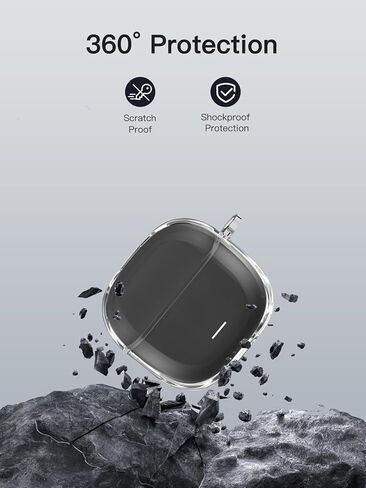 غطاء حافظة لهاتف Redmi Buds 8 Lite مع مجموعة منظف، غطاء حماية شفاف ناعم من مادة TPU مع سلسلة مفاتيح وحبل، حافظة حماية كاملة - شفاف in Kuwait