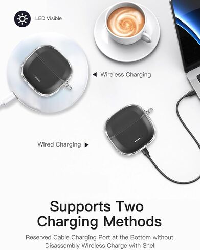 غطاء حافظة لهاتف Redmi Buds 8 Lite مع مجموعة منظف، غطاء حماية شفاف ناعم من مادة TPU مع سلسلة مفاتيح وحبل، حافظة حماية كاملة - شفاف in Kuwait