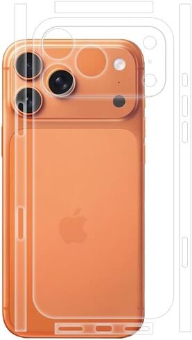 [2 Pack Back Screen Protector for iPhone 17 Pro Max, Not Glass Hydrogel Protector Film Ultra-Thin Full Wrapped Edge Transparent (Transparent Carbon Fiber) in Kuwait