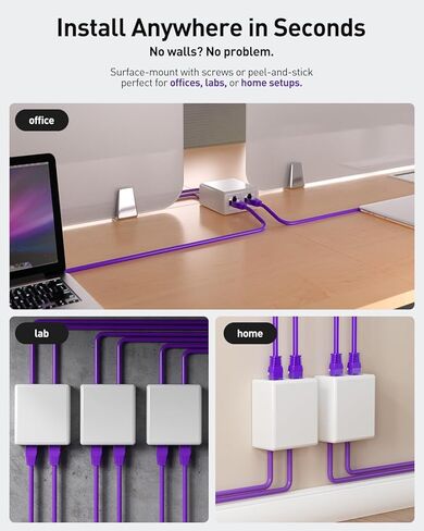 VCE UL مدرج Cat6 RJ45 Keystone Jack Insert أسود 25 حزمة مع Keystone Jack Surface Mount Box 2-Port White 5-Pack in Saudi Arabia