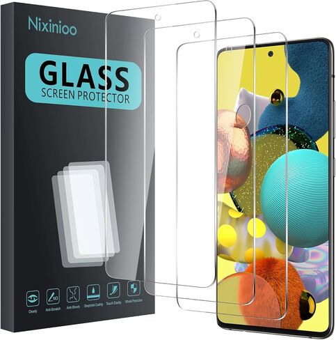 3 Pack Tempered Glass Screen Protector for Samsung Galaxy A53/A52/A52s/A51, Anti-Fingerprint, 9H Hardness, Scratch Resistant, Easy to install, Bubble Free in Saudi Arabia