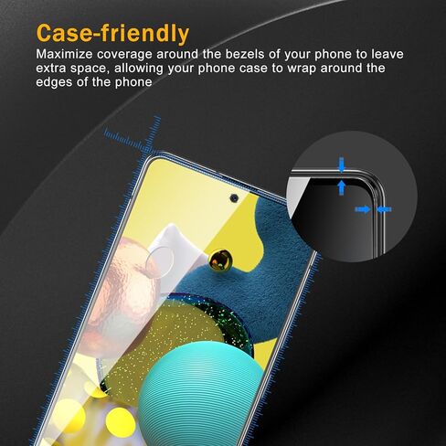 3 Pack Tempered Glass Screen Protector for Samsung Galaxy A53/A52/A52s/A51, Anti-Fingerprint, 9H Hardness, Scratch Resistant, Easy to install, Bubble Free in Saudi Arabia