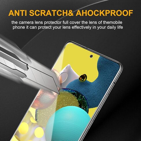 3 Pack Tempered Glass Screen Protector for Samsung Galaxy A53/A52/A52s/A51, Anti-Fingerprint, 9H Hardness, Scratch Resistant, Easy to install, Bubble Free in Saudi Arabia