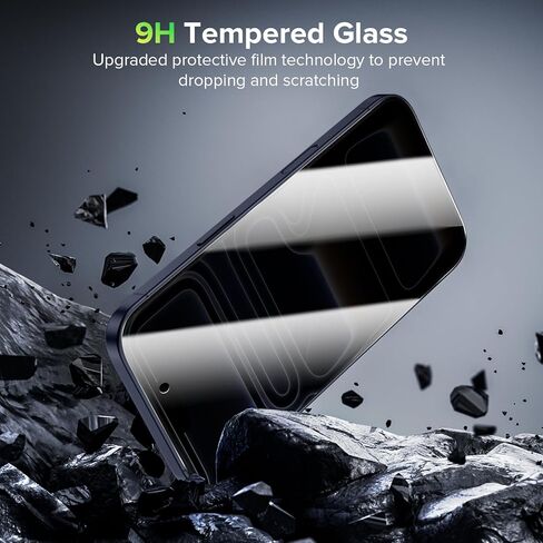 Ruky for 2 Pack iPhone 16 Pro/iPhone 17 / iPhone 17 Pro Privacy Screen Protector, Easy Installation with Pull Strip Alignment Frame, Bubble-Free,9H+ Hardness Tempered Glass Film for 16 Pro/17/17 Pro in Saudi Arabia