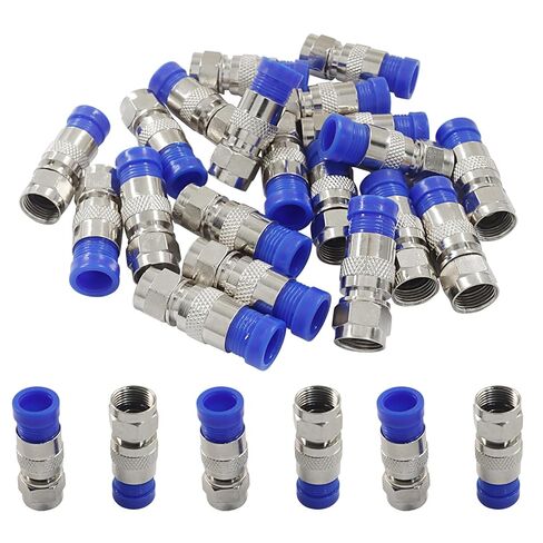 Piutouyar 20 Pcs RG6 Compression Connectors, Blue F Type Coaxial Cable Connector Coax Adapter RG6 Compression Fitting in Saudi Arabia
