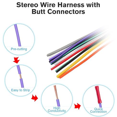 Stereo Wiring Harness Compatible with Ford F150 F250 Ranger Explorer Escape Mustang Radio Harness Adapter,16Pin Car Audio Video Wire Butts Connector for Lincoln Mercury Grand Marquis in Saudi Arabia