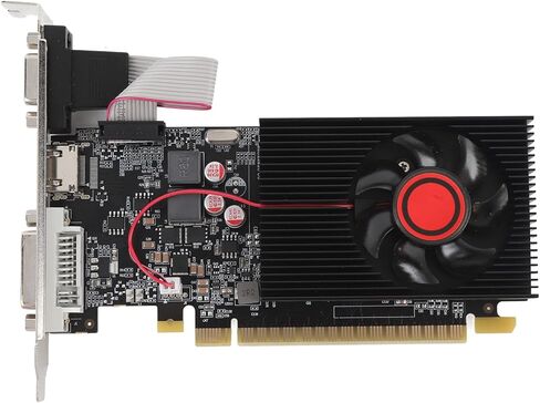 GT610 Graphics Card, 1GB DDR3 64 Bit 500MHz 600MHz PCI Express 2.0 16X Video Card with Solid Capacitor and Cooling Fan, for 7 8 10 11 Vista in Saudi Arabia