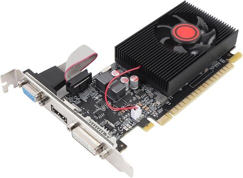 GT610 Graphics Card, 1GB DDR3 64 Bit 500MHz 600MHz PCI Express 2.0 16X Video Card with Solid Capacitor and Cooling Fan, for 7 8 10 11 Vista in Saudi Arabia