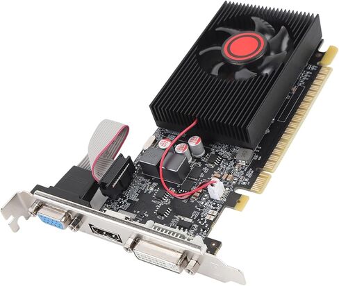 GT610 Graphics Card, 1GB DDR3 64 Bit 500MHz 600MHz PCI Express 2.0 16X Video Card with Solid Capacitor and Cooling Fan, for 7 8 10 11 Vista in Saudi Arabia