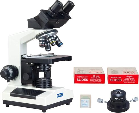 OMAX 40X-2000X مجهر مجهر مركب مع مكثف Darkfield الجاف + شرائح فارغة + زلات غطاء in Kuwait