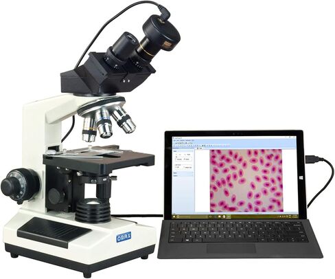 OMAX Phase Contrast Compound Biological Binocular Microscope 40X-1000X with 9.0MP USB Camera in Saudi Arabia