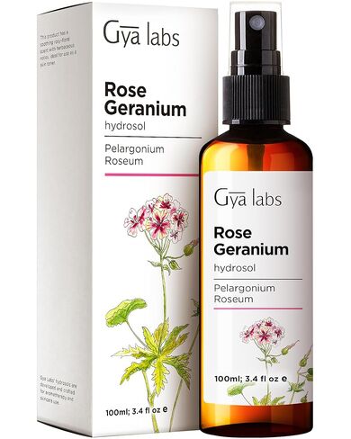 Gya Labs Rose Geranium Hydrosol For Skin Care and Fresh Ambiances - 100% Natural Essential Oil Spray and Body Mist - Face Mist Spray For Skin & Self Care (3.4 fl oz) in Saudi Arabia