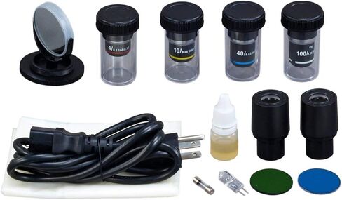 OMAX 40X-1000X Compound Binocular Microscope with Blank Glass Slides and Cover Slips in Saudi Arabia