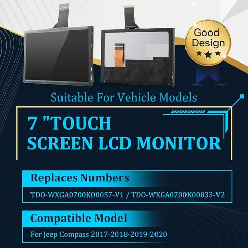 for 7" Uconnect Touch Screen for Jeep Compass 2017 2018 2019 2020 Radio Navigation Display Digitizer TD0-WXGA0700K00057-V1/TDO-WXGA0700K00033-V2 Accessories Replacement with Repair Tools in Saudi Arabia