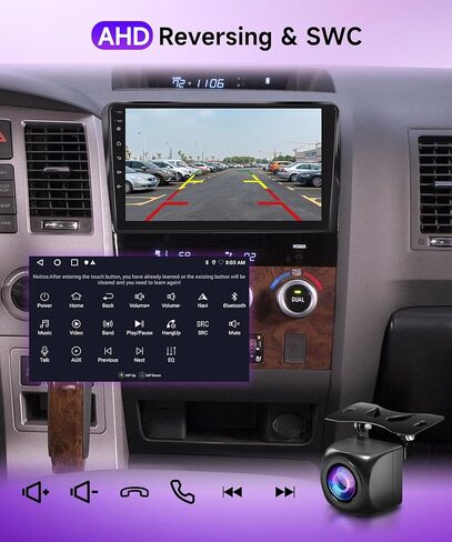 4Core 4G+64G Android 13 راديو ستيريو للسيارة Toyota Tundra 2007-2013 لسيارة Toyota Sequoia 2008-2018، Rimoody Wireless Carplay Android auto GPS WiFi 10.1 بوصة شاشة تعمل باللمس بلوتوث FM/RDS كاميرا احتياطية in Saudi Arabia
